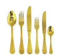 MEPRA Casablanca Oro Servizio, 36 Pezzi, Acciaio Inossidabile 18/10 Cesellato