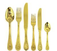 MEPRA Diana Oro Servizio, 36 Pezzi, Acciaio Inossidabile 18/10 Cesellato