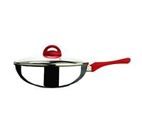 MEPRA Ecoceramica Wok, Acciaio Inossidabile 18/10, Rosso