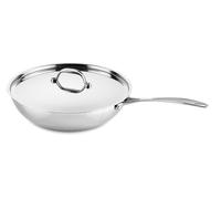 Mepra glamour diamond, wok cm 30 con coperchio, in acciaio inox adatto ad induzi