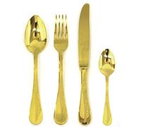 Mepra Set di Posate Caccia, 24 Pezzi, Oro, Made in Italy, Lavastoviglie, Servizio da Tavola, Stile Classico Elegante