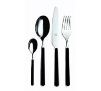Mepra, Set di Posate Fantasia, 24 Pezzi, Black, Made in Italy, Lavastoviglie, Servizio Tavola, Stile Contemporaneo