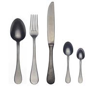 Mepra Set di Posate Tigre con Cucchiai da Moka, 30 Pezzi, Nero Oro, Made in Italy, Lavastoviglie, Servizio da Tavola, Stile Classico Elegante