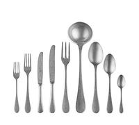 MEPRA Vintage Servizio, Acciaio Inossidabile 18/10 con Trattamento Superficiale Stone-Washed, Peltro, 75 Pezzi