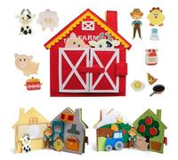 Meqbem Pantaworlds | Quiet Book My Farm Day, Libro Montessori Interattivo per Bambini in Feltro, Libro Sensoriale, Gioco Educativo | Idea Regalo Bambini | Certificato CE | Ambientazione Fattoria