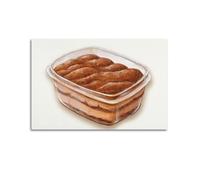 MEQKTQIMA Dipinto a mano con tiramisù italiano, decorazione da parete su tela e moderna decorazione per la camera da letto, 50 x 75 cm