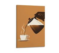 MEQKTQIMA Poster da parete su tela con illustrazione che prepara il caffè, decorazione moderna per la camera da letto, 40 x 60 cm