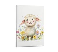 MEQKTQIMA Poster decorativo da parete con agnello pastorale caldo, poster da parete su tela e decorazione moderna per la camera da letto (50 x 75 cm)