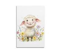 MEQKTQIMA Poster decorativo da parete con agnello pastorale caldo, poster su tela e decorazione moderna per la camera da letto, 30 x 45 cm