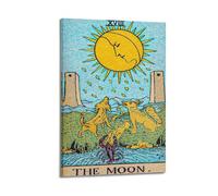 MEQKTQIMA Poster decorativo da parete su tela con Arcani Maggiori e Luna Classici Tarocchi Maggiori e Decorazione Moderna per Camera da Letto 50 x 75 cm