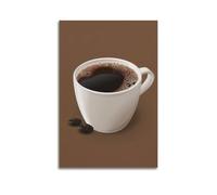 MEQKTQIMA Poster decorativo da parete su tela con motivo caffè nero classico in una tazza, decorazione moderna per camera da letto, 60 x 90 cm