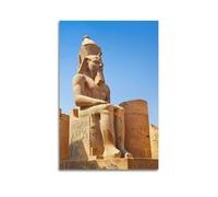 MEQKTQIMA Poster decorativo da parete su tela con statua del faraone dell'Egitto, antiche rovine egiziane, scultura su pietra, decorazione moderna per camera da letto, 30 x 45 cm