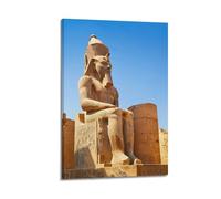 MEQKTQIMA Poster decorativo da parete su tela con statua del faraone dell'Egitto, antiche rovine egiziane, scultura su pietra, decorazione moderna per camera da letto, 20 x 30 cm