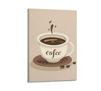 MEQKTQIMA Poster decorativo da parete su tela, motivo: tazza da caffè, arte del caffè, decorazione moderna per camera da letto, 20 x 30 cm