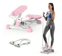 MERACH 2-in-1 Stepper per la casa, Mini Stepper silenzioso da 150 kg con monitor LCD, Stepper Up-Down Swing con corde di potenza per allenamento gambe/braccia/glutei, esercizi di fitness per l'ufficio