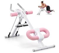 MERACH Attrezzo per addominali MR-2314W2, attrezzo per allenamento multifunzionale a casa, per allenamento di tutto il corpo, con monitor LCD, Rosa