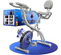 MERACH Cyclette da Casa con App di Allenamento, Silenziosa Cyclette Pieghevole 4-in-1, Resistenza Magnetica a 16 Livelli, Display LCD, Misurazione del Battito, Fascia di resistenza, Sella Confortevole