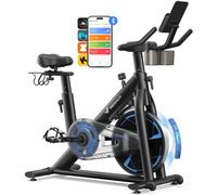 MERACH Cyclette da Casa con Resistenza Magnetica, Bicicletta da Appartamento Silenziosa con Sella a Cuscino d’Aria Ammortizzante, Schermo LCD, App Esclusiva, Telaio a H Stabile, Carico fino a 150KG