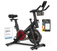 MERACH Cyclette da Casa con Resistenza Regolabile, Bicicletta da Appartamento Silenziosa con Schermo LED Migliorata, Sedile Comodo e Grande, App Esclusiva, Aerobica Domestica, Capacità Massima 136KG