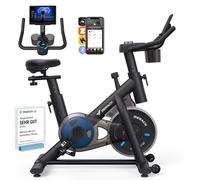 MERACH Cyclette da Casa con Resistenza Regolabile, Bicicletta da Appartamento Silenziosa con Schermo LED Migliorata, Sedile Comodo e Grande, App Esclusiva, Aerobica Domestica, Capacità Massima 136KG