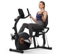 MERACH Cyclette Reclinata per Casa con bande di Resistenza, Bluetooth Intelligente e Connettività Esclusiva con App, LCD, Maniglia per la Frequenza Cardiaca, Bici Reclinata Magnetica S23