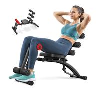 MERACH Macchina per Addominali, Panca per Sit-Up Regolabile, Attrezzo per Addominali per Home Gym per Addominali Fianchi Gambe, Max 136KG, per Sit-Up/Bicicletta Aerea/Sollevamenti Gambe ecc., Nero