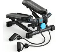 MERACH Stepper 2 in 1 per la casa, mini stepper silenzioso 150 kg con monitor LCD, stepper oscillante su e giù con corde elettriche per allenamento gambe/braccia/glutei, esercizio fitness per ufficio