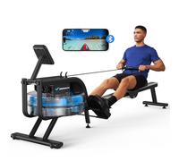 MERACH Vogatore ad acqua per casa, vogatore con resistenza all'acqua da 15 l, connettività Bluetooth e APP, supporto per iPad, sedile ergonomico, conservazione verticale salvaspazio