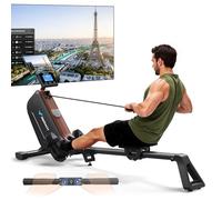 MERACH Vogatore pieghevole per casa, vogatore magnetico silenzioso, autoalimentato e migliorato, guide migliorate ed estese per una maggiore libertà di movimento (R15B4)