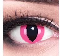 MeralenS Funnylens Lenti a Contatto Rosa con Porta Lenti a Contatto Pink Cat Anime, Vampiro, morbide comode da Indossare e Ideali per Halloween o Carnevale Senza correzione