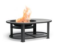 Merano Circolo L - Braciere 3 in 1 con funzione grill, utilizzabile come tavolo, 122 x 87 cm