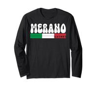Merano City Italia Vintage Bandiera Italia per Gli Amanti dei Viaggi Maglia a Manica