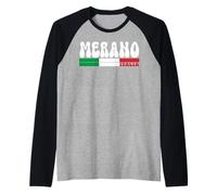 Merano City Italia Vintage Bandiera Italia per Gli Amanti dei Viaggi Maglia con Maniche Raglan