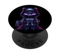 Meraviglia cosmica del gatto con cappuccio Galaxy Eyes PopSockets PopGrip Adesivo