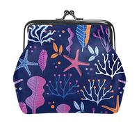 Meravigliose piante marine Coral Star Fishes Portamonete Vintage Pouch Pochette con fibbia Kiss-Lock Portamonete con chiusura Chiusura Portafogli per donna Ragazza