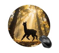 Meraviglioso tappetino per mouse da gioco con foresta carina, tappetino per mouse rotondo da donna, con base in gomma antiscivolo, lavabile, per computer portatile, casa, ufficio, scrivania, 19 x 20