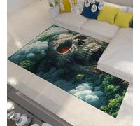 Meraviglioso Tappeto Fantasy Jungle Horror Castle Throw Carpet Lavabile Antiscivolo Zerbino d'ingresso per Agriturismo Soggiorno Cucina Verde 90x120cm