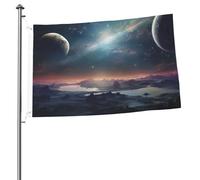Meraviglioso universo Bandiera da giardino 2 x 3 Ft bandiere da giardino su entrambi i lati resistenti allo sbiadimento bandiera per esterni divertente bandiera per vacanze con occhielli in metallo
