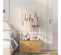 Merax Appendiabiti per bambini, 70 x 55 x 168 cm, appendiabiti con asta appendiabiti, 2 cassetti e ganci grandi, maniglie a forma di stella, armadio per bambini