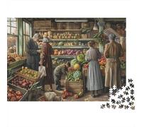 Mercado rural Rompecabezas 1000 Piezas Con Colores Vibrantes Puzzle Terapia De Arte Para Pasatiempos En Casa Como Cita En Casa 70x50cm/1000pcs