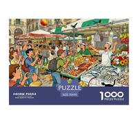 Mercato Boqueria di Barcellona Puzzle in Legno Impermeabile DIY Puzzles Da 1000 Pezzi Per Adulti Divertenti Per Decorazioni Domestiche