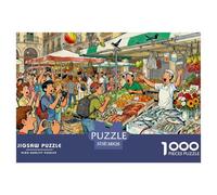 Mercato Boqueria di Barcellona Puzzle in Legno Impermeabile DIY Puzzles Da 1000 Pezzi Regali Per Adulti Impossibili Giochi Di Impegnativi