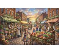 Mercato della città d'epoca Puzzle 1000 Pezzi,Cartone Di Qualità,Gioco Educativo,Sfida Impossibile,Idea Regalo,Decorazione Casa,Adulti E Ragazzi,dai 14 Anni,Antistress 70x50cm