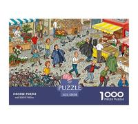 Mercato della domenica mattina belga Puzzle in Legno Impermeabile DIY Puzzles Da 1000 Pezzi Per Adulti Impossibili Giochi Di Impegnativi