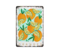Mercato della frutta Cucina Arance Cibo Arte Frutta Poster Arredamento alla moda Galleria colorata Targa in metallo Targa Cultura vintage Decorazione da parete Alluminio Giardino Ristorante Soggiorn