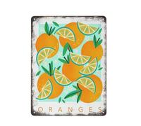 Mercato della frutta Cucina Arance Cibo Arte Frutta Poster Arredamento alla moda Galleria colorata Targa in metallo Targa Cultura vintage Decorazione da parete Alluminio Giardino Ristorante Soggiorn