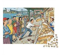 Mercato dell'Isola di Granville di Vancouver Puzzle in Legno Impermeabile DIY Puzzles Da 1000 Pezzi Per Adulti Sfidanti E Rompicapo Per Decorazioni Domestiche
