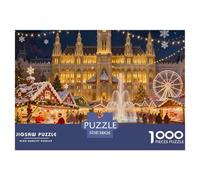 Mercato di Natale di Vienna Puzzle in Legno Impermeabile DIY Puzzles Da 1000 Pezzi Regali Per Adulti Colorati Giochi Educativi