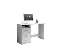 MERCATONE GERMANVOX da oltre 40 anni arreda la tua casa Scrivania Bianca con 3 Cassetti, Ampio Piano di Lavoro 123x50x77 cm