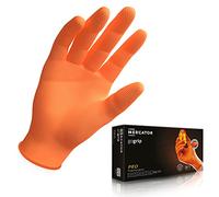 MERCATOR GoGrip Guanti in nitrile Arancione taglia XL - 500 pezzi Guanti protettivi monouso Senza polvere Lattice extra forte Struttura a diamante Guanti in nitrile